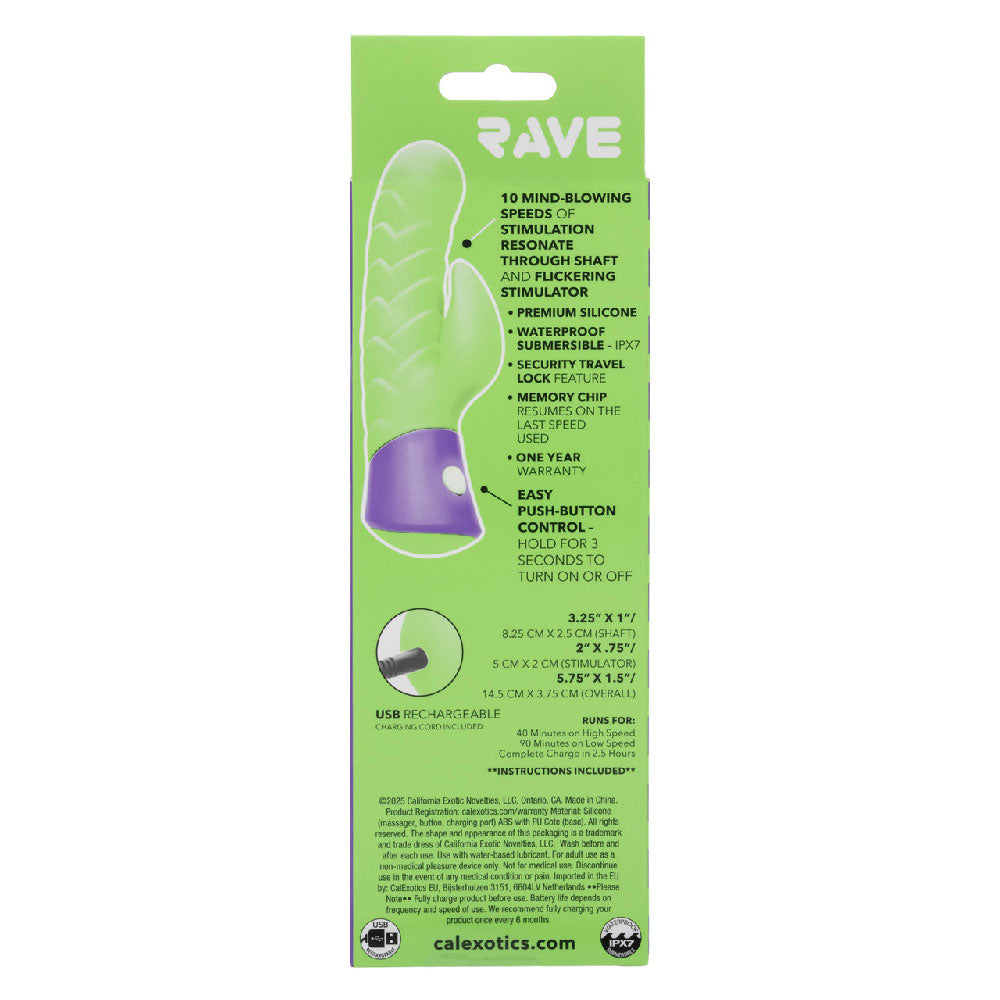 Rave Dragon G Vibrator Green Dual Pleasure Silicone Massager Vibrators - G Spot