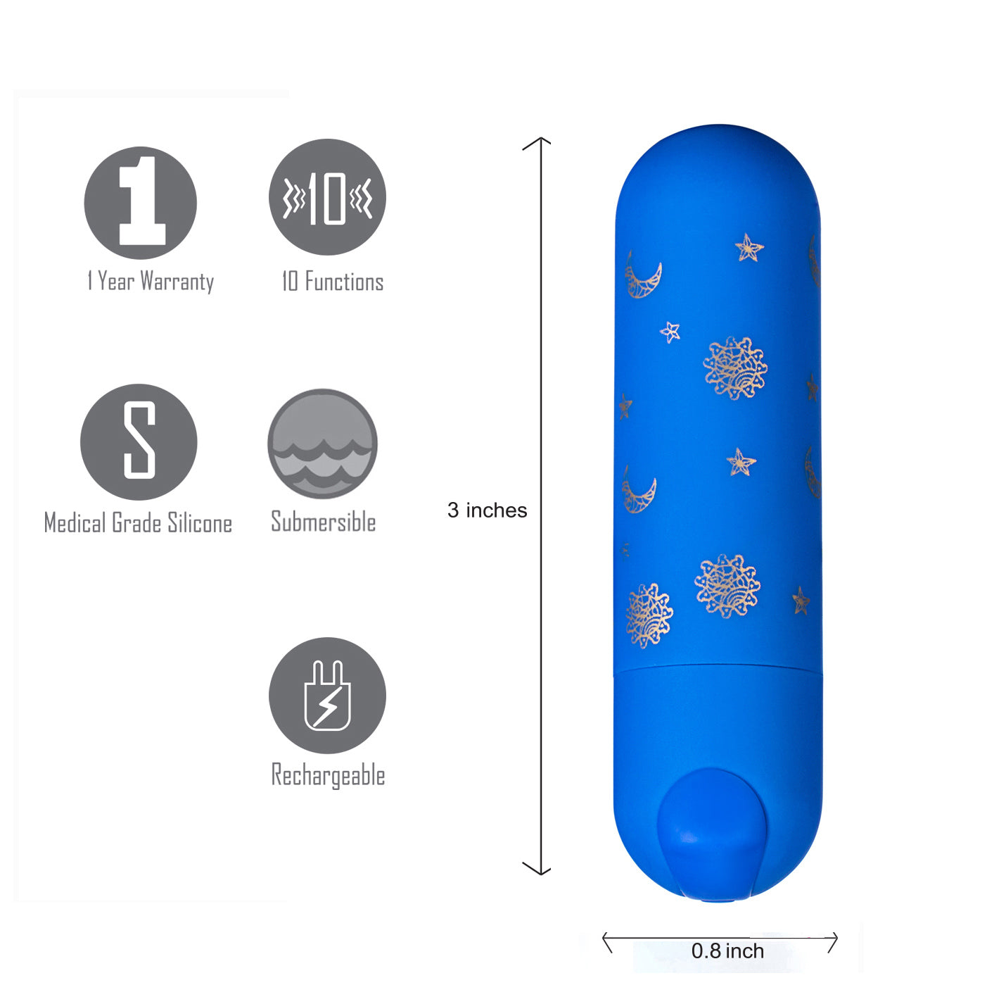 Maia Luna 7.6 Centimeter Bullet Vibrator – Slim Bullet Vibrator > Vibrators > Mini Vibrators