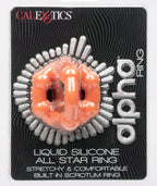 Alpha Liquid Silicone All Star Ring Orange Ultra Stretchy Dual Ring witt Built-In Scrotum Support > Cock Ring > Single