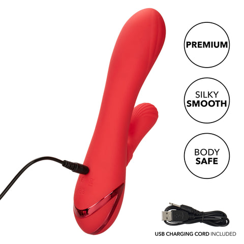 California Dreaming Palisades Passion Red Silicone Heated Massager with Swinging Teaser and Triple Motor Vibrations > Vibrators > Ladies > Rabbit