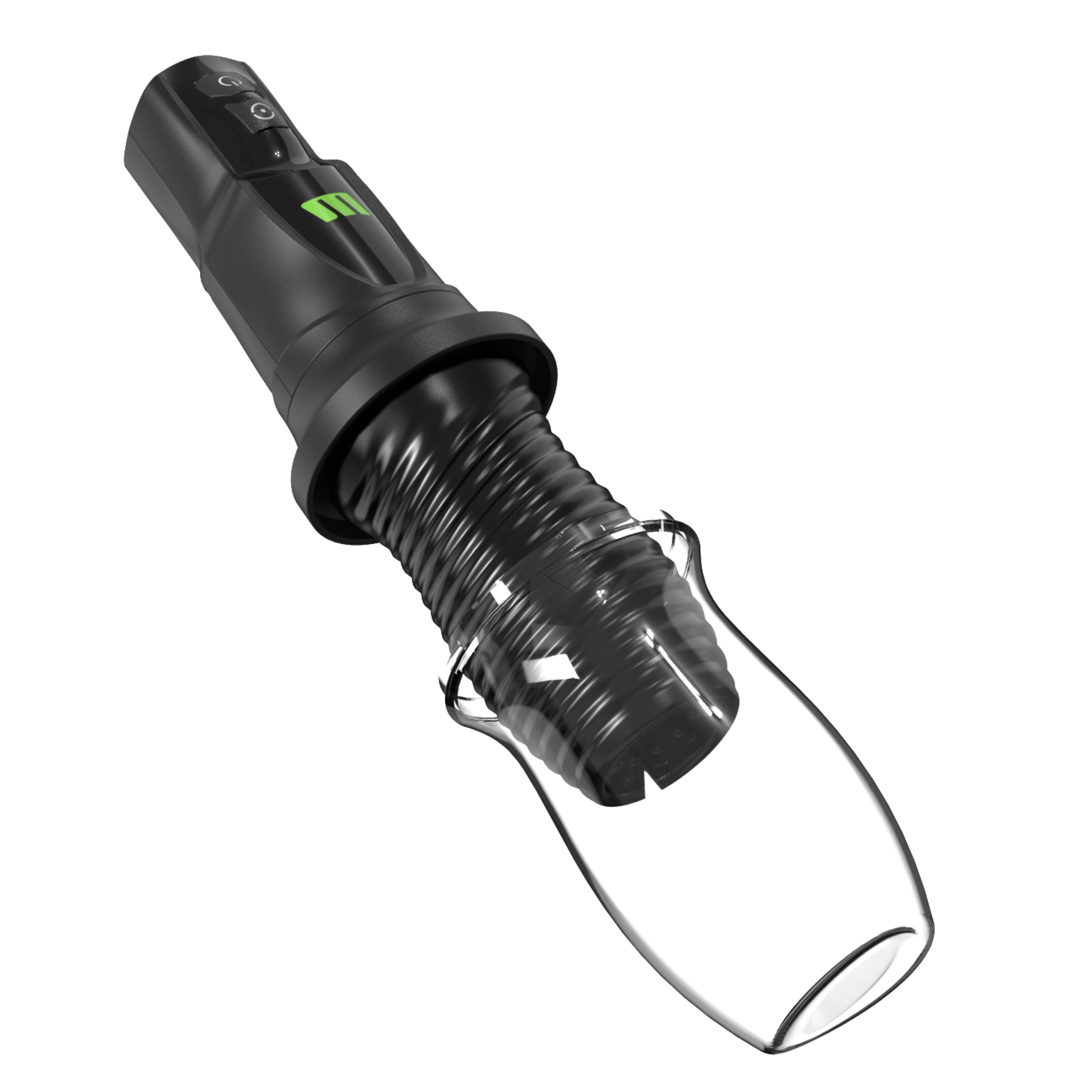 M For Men 3rd Base Oral Stroker Black Ergonomic Handle Adult Intimacy Toy Strokers - Auto