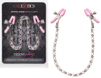 Nipple Play Crystal Chain Adjustable Nipple Clamps with Pink Silicone Coating and Sparkling Crystals > Sex Toys > Nipple Clips