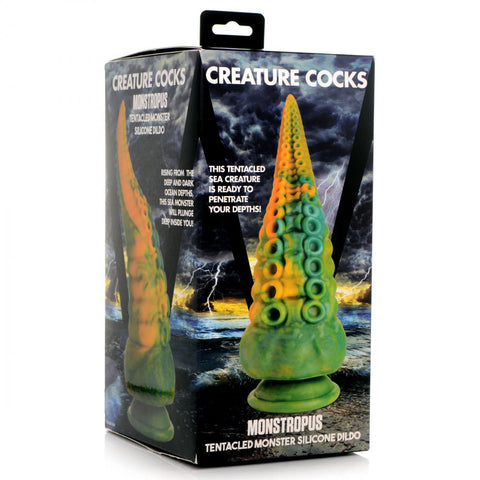 Creature Cocks Monstropus Tentacled 8.5 Inch Silicone Dildo (Marbled Green Yellow Blue) – Suction Cup Dildo > Dildos > Fantasy