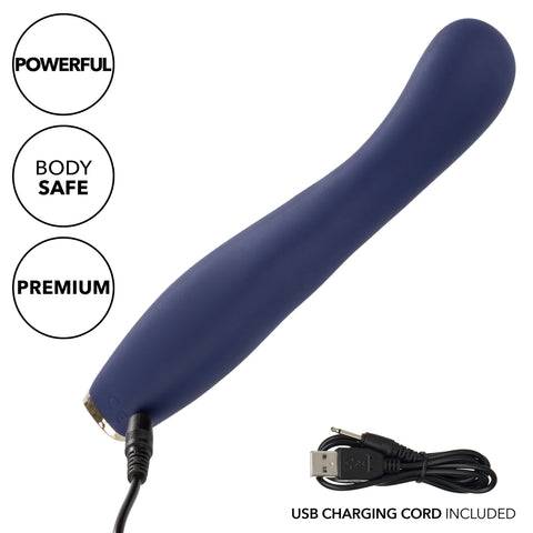 Chic Peony Flexible G-Wand Vibrator with Dual Motors, 10 Speeds, Navy Blue Silicone and Gold Accents > Sex Toys For Ladies > G-Spot Vibrators