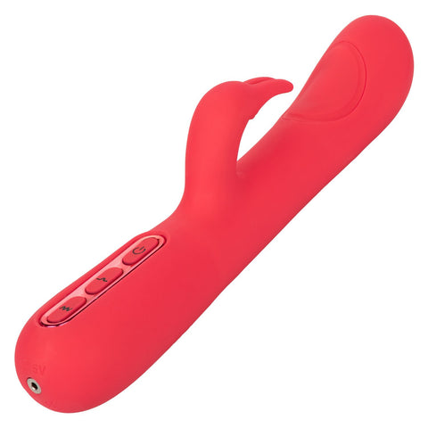 Throb Pulse Red Silicone Rabbit Vibrator with Double Thumping Action and 7 Vibration Functions > Vibrators > Ladies > Rabbit