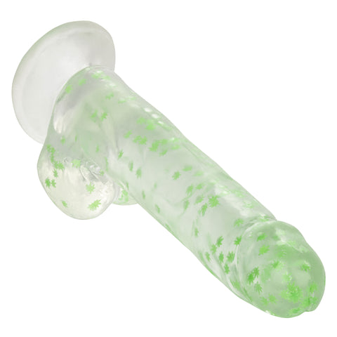Naughty Bits I Leaf Dick Glow in the Dark Green Weed Leaf Dildo 8 Inch DONGS