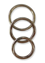 Sportsheets Seamless Metal O-Rings Set – Nickel-Free Metal 1.5 Inch, 1.75 Inch, 2 Inch Rings Accessory Silver > Dildos > Strap On Harnesses