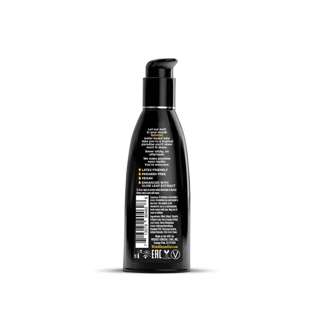 Wicked Aqua Mango Water Based Lubricant 60ml Bottle > Lube > Flavoured