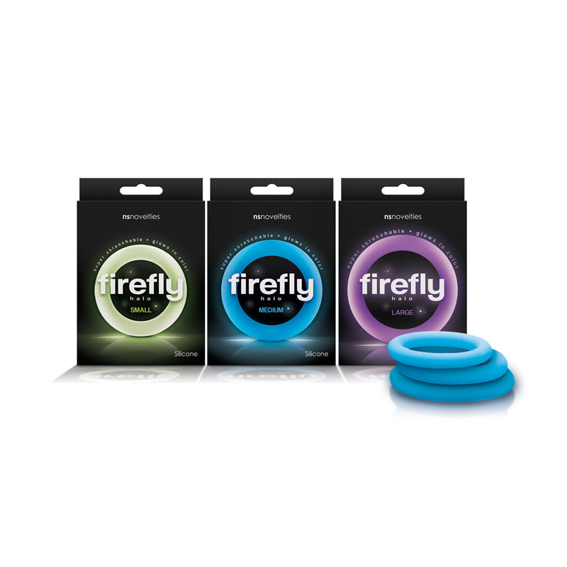 Firefly Halo - Glow In Dark 60 mm Cock Ring - Blue Blue Large > Cock Ring > Single