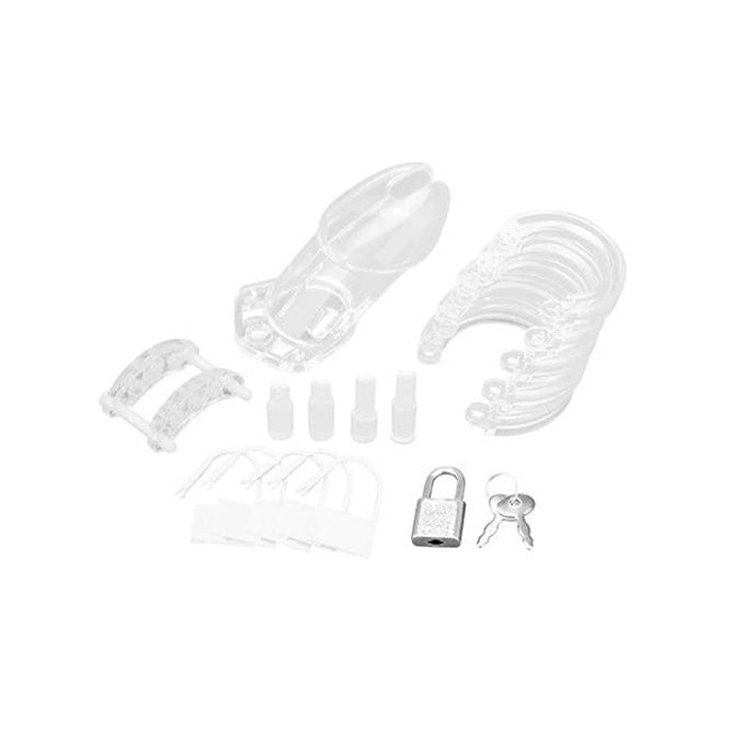 Blue Line - Acrylic See Thru Chastity Cage - Stag Shop