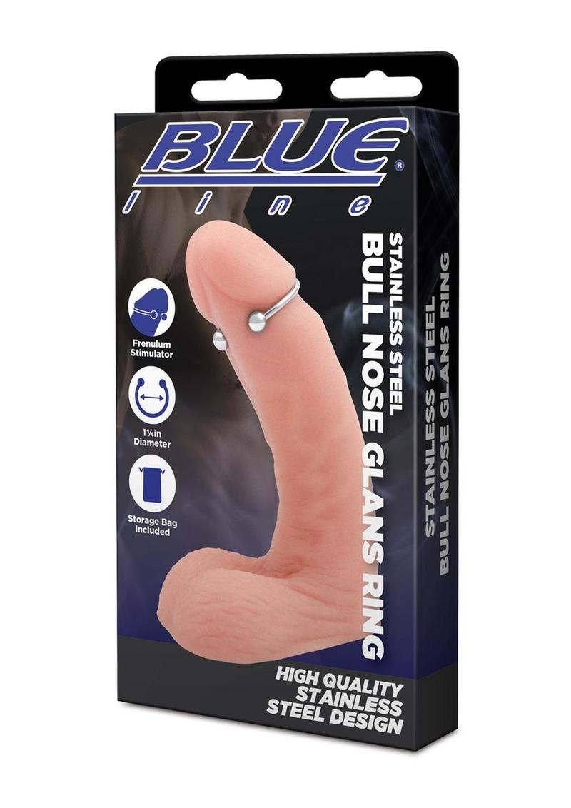 Blue Line Stainless Steel Bull Nose Glans Ring 32mm Size Secondary image