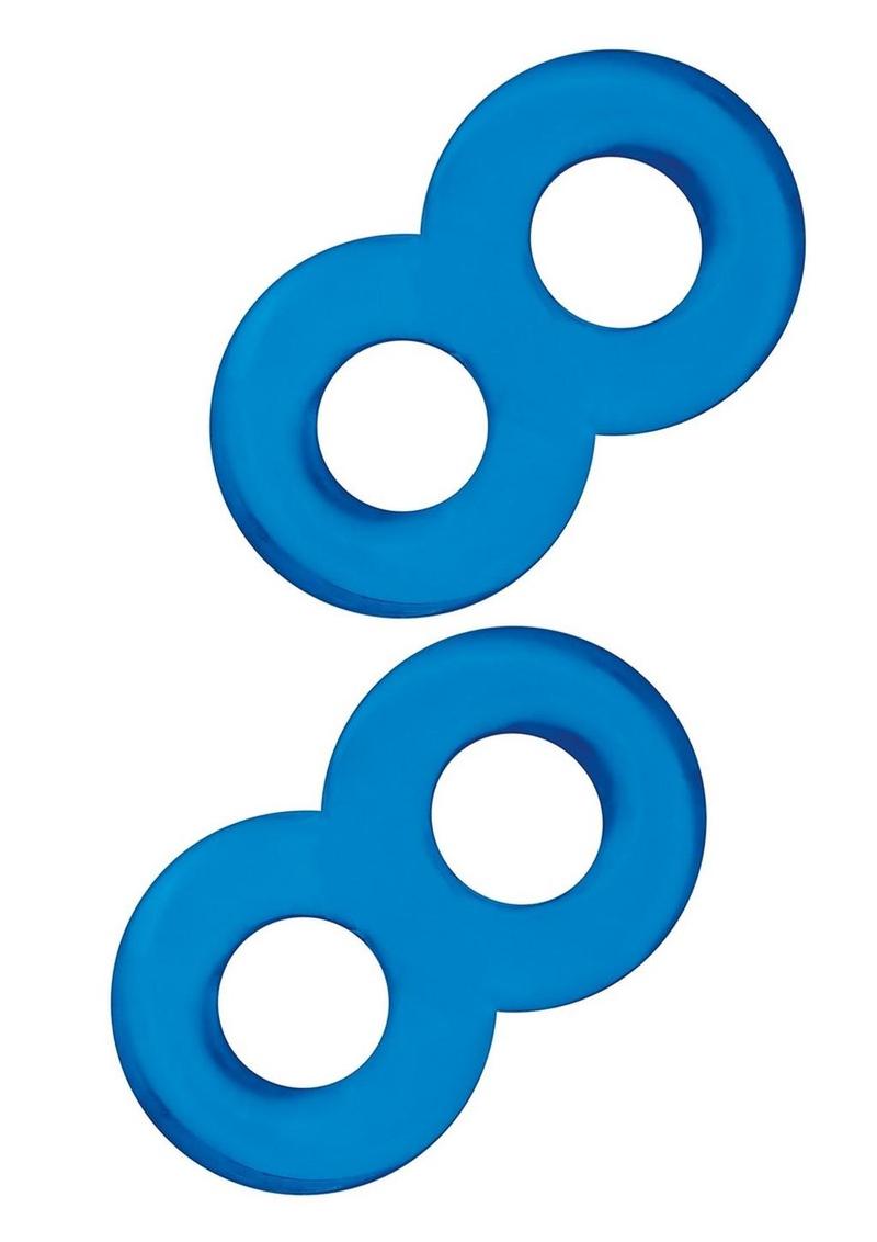 Electric EEL Blue Line Duo Cock and Ball Rings 2-Pack Stamina Enhancement Rings > Cock Ring > Sets Main image