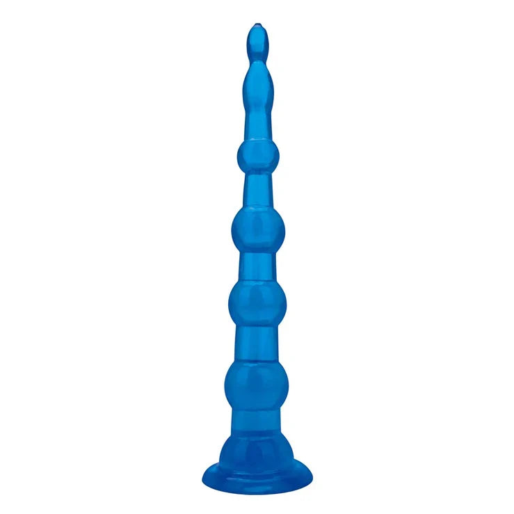 Blue Line 8.5 Inch Anal Beads With Suction Base in Blue > Anal Range > Anal Beads