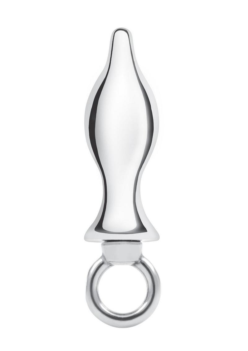 Blue Line 2.5 Inch Stainless Steel Metal Tapered Butt Plug with Loop Hardware > Anal Range > Butt Plugs