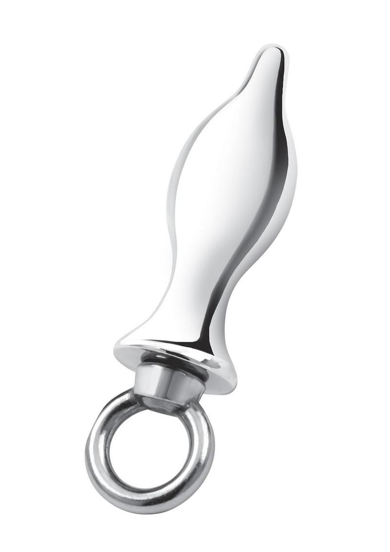 Blue Line 2.5 Inch Stainless Steel Metal Tapered Butt Plug with Loop Hardware > Anal Range > Butt Plugs