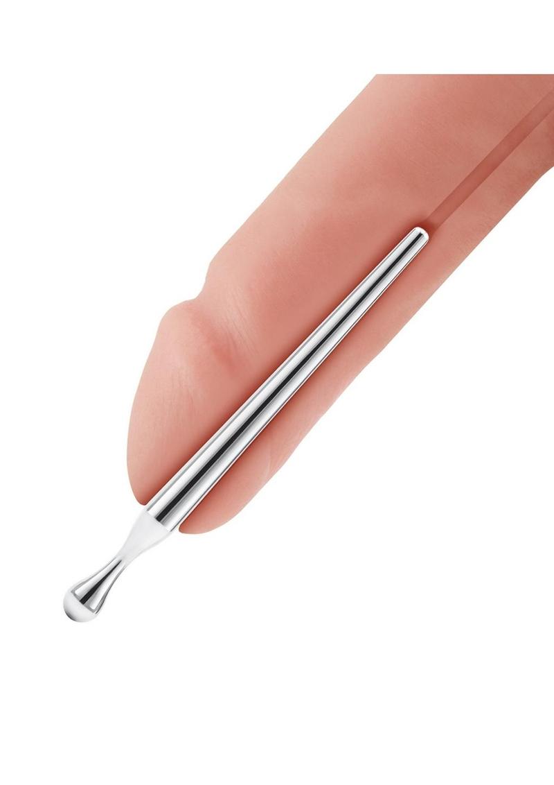 Blue Line 3.5 Inch Blue Stainless Steel Penis Plug Secondary image