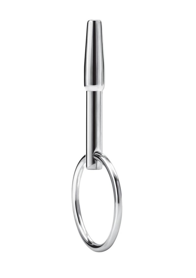 Blue Line Stainless Steel Penis Plug with Ring 1 3/4 Inch Insertable Length > Sex Toys For Men > Sounding Rods