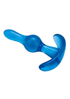Blue Line 3.5 Inch Tear Drop Butt Plug in Transparent Blue > Anal Range > Butt Plugs