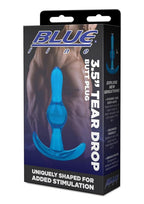 Blue Line 3.5 Inch Tear Drop Butt Plug in Transparent Blue > Anal Range > Butt Plugs