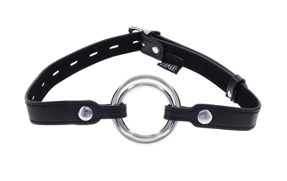 EDGE Interchangeable Ring Gag 3.5cm & 5.1cm Mouth Gag Restraint Black > Bondage Gear > Gags and Bits