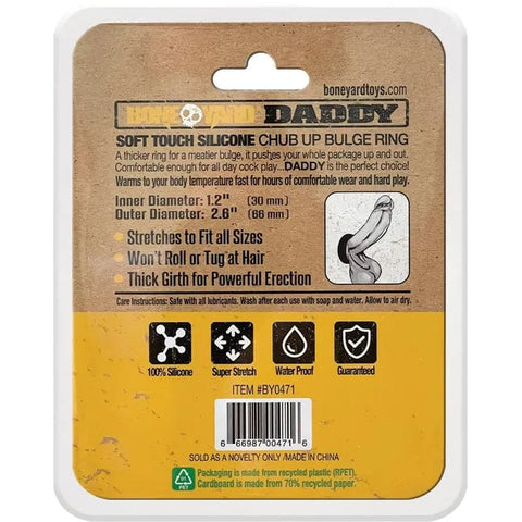 Daddy Silicone Ring Black with 3.0cm Inner Diameter for Enhanced Pleasure COCK RINGS