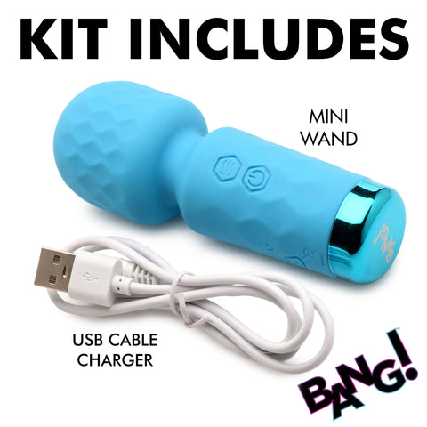 Bang 10X Mini Silicone Wand Blue 4.5 Inch Rechargeable Powerful Vibration Flexible Neck > Sex Toys For Ladies > Wand Massagers and Attachments
