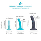 b-Vibe Strap-It-On Anal Training Kit – 7 Inch Harness and Silicone Dildos Set > Dildos > Strap On Dildos