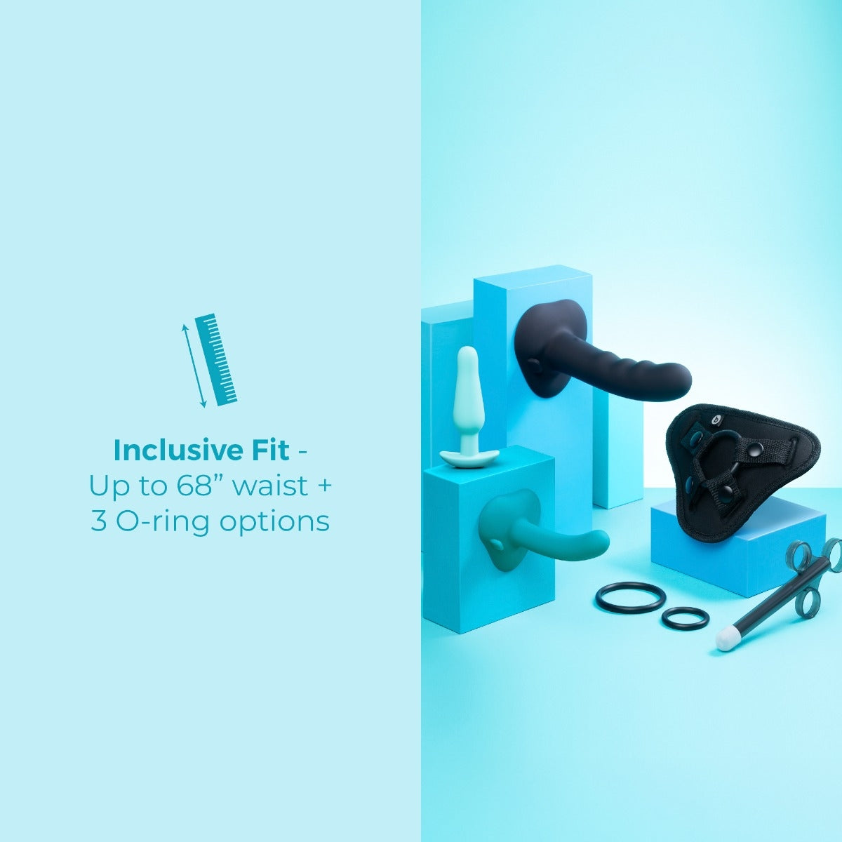 b-Vibe Strap-It-On Anal Training Kit – 7 Inch Harness and Silicone Dildos Set > Dildos > Strap On Dildos