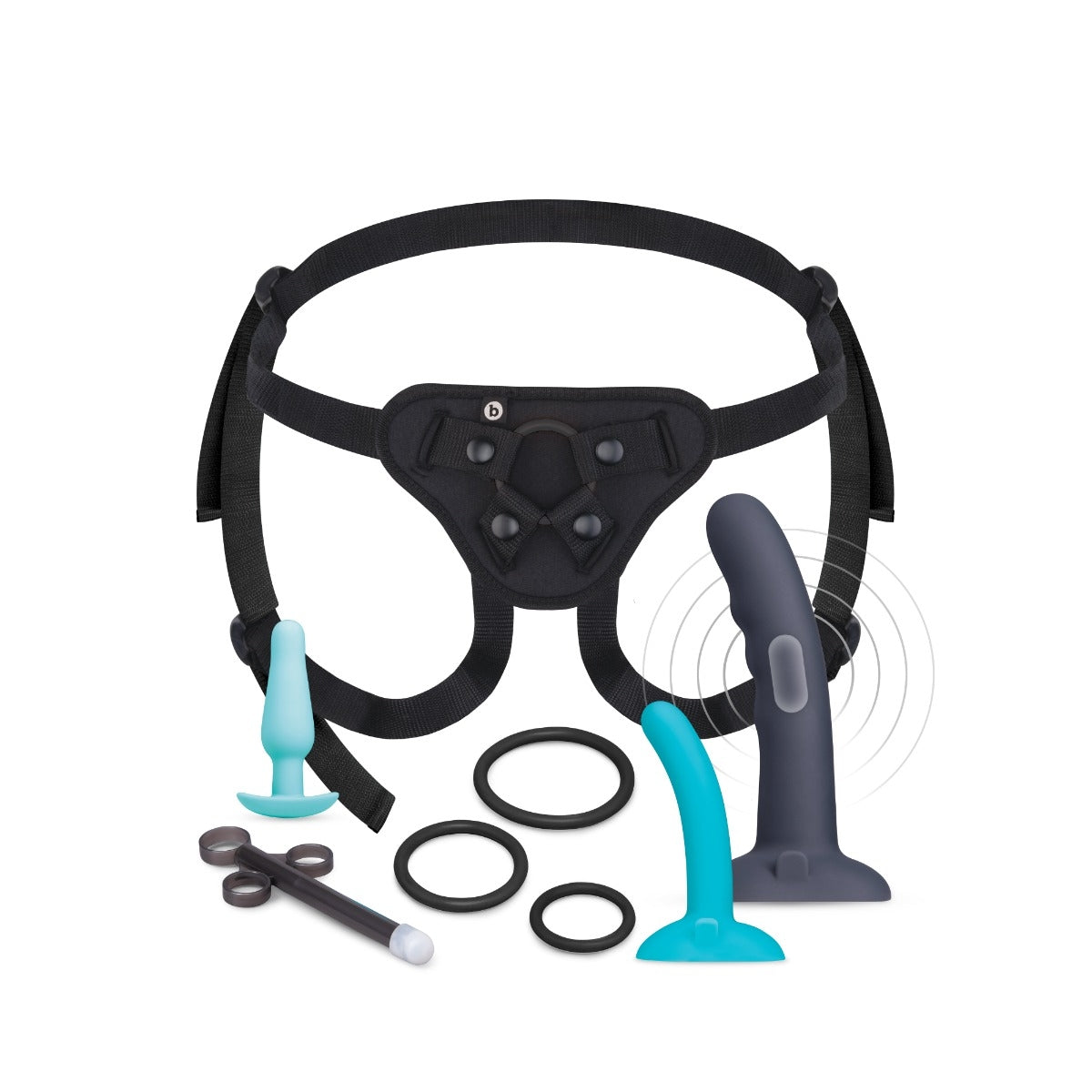 b-Vibe Strap-It-On Anal Training Kit – 7 Inch Harness and Silicone Dildos Set > Dildos > Strap On Dildos Main image