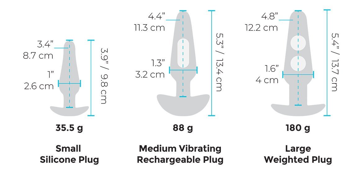 b-Vibe Anal Education Set – Silicone Anal Training Kit - Blue > Anal Range > Butt Plug Kits
