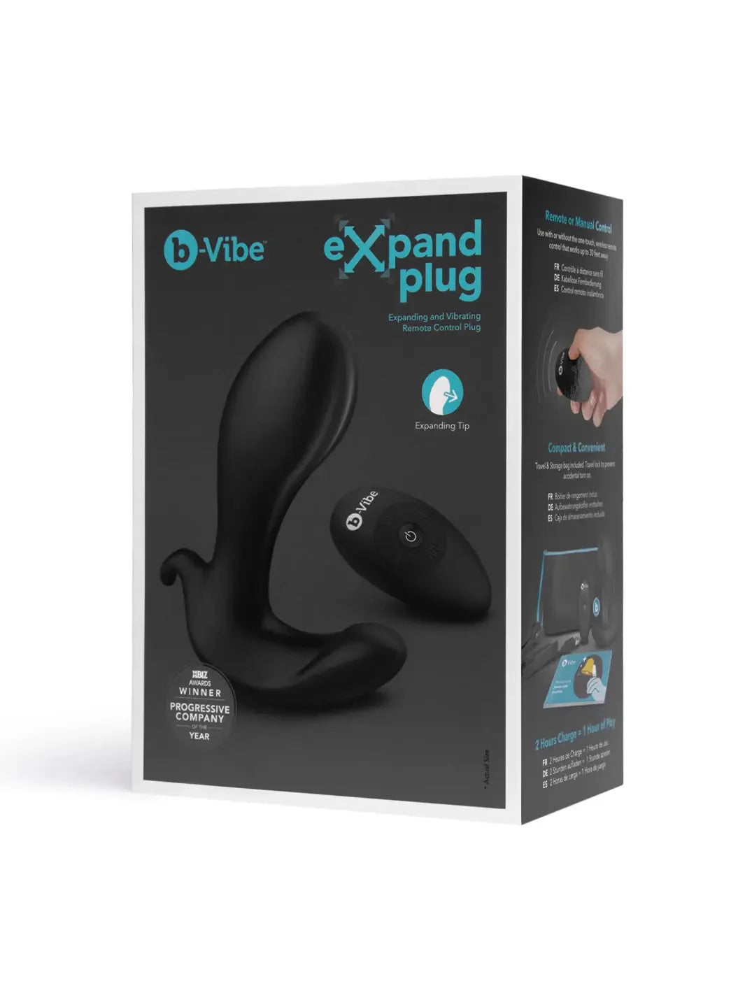 b-Vibe Expand Plug Remote Control Vibrating Expanding Anal Plug in Black > Anal Range > Tunnel and Stretchers