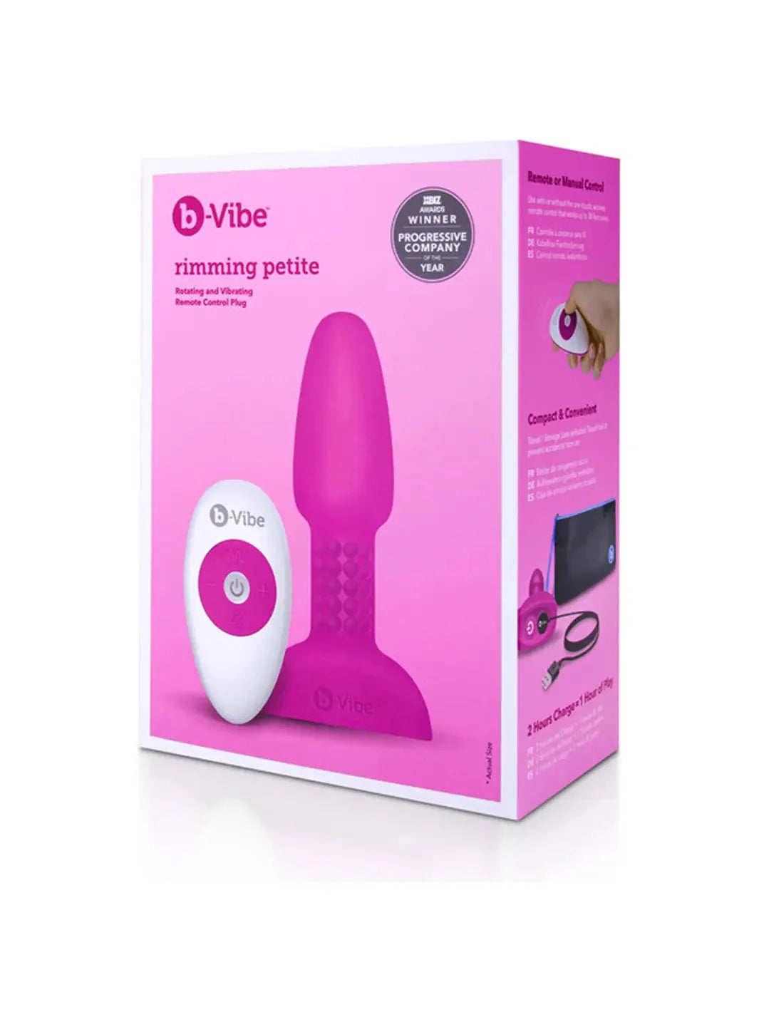 b-Vibe Rimming Petite Rotating and Vibrating Remote Control Plug in Fuchsia > Anal Range > Vibrating Butt Plugs