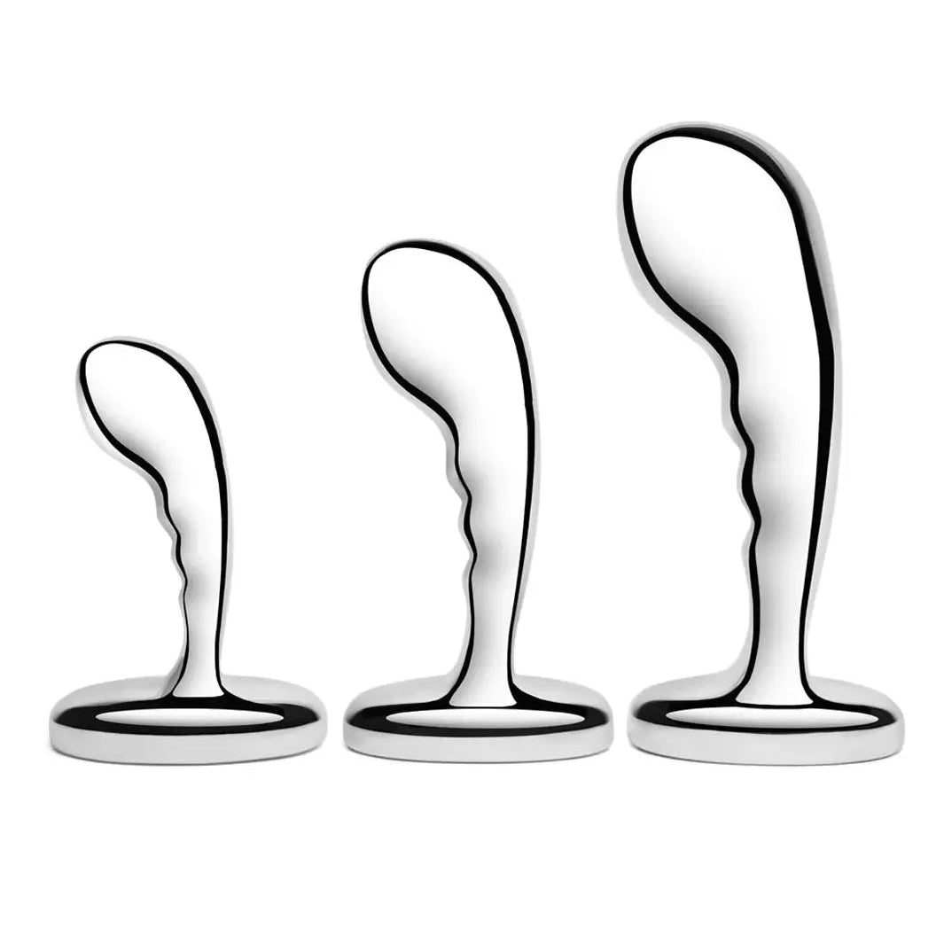 b-Vibe Stainless Steel P-Spot Training Set 3-Piece Prostate Plug Set with Weighted Plugs > Anal Range > Prostate Plugs