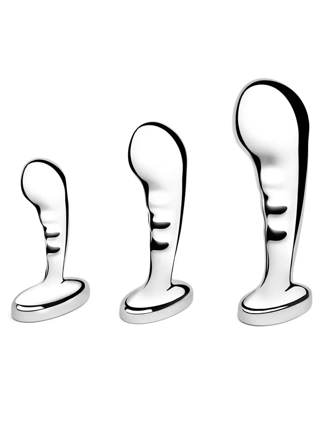 b-Vibe Stainless Steel P-Spot Training Set 3-Piece Prostate Plug Set with Weighted Plugs > Anal Range > Prostate Plugs