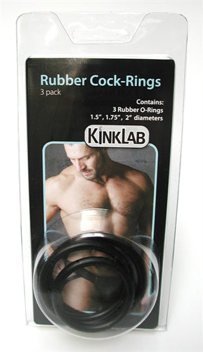 KinkLab Rubber Cock Rings Set of 3 Sizes Comfortable Secondary image