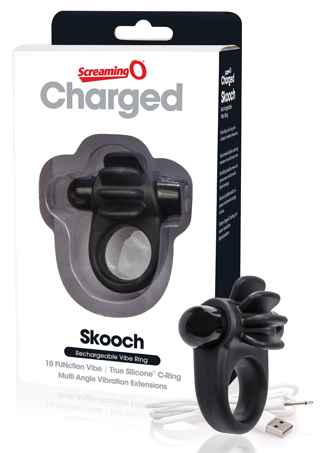 Skooch Charged Rechargeable Vibrating Cock Ring with Textured Silicone Stimulation > Sex Toys > Couples Toys
