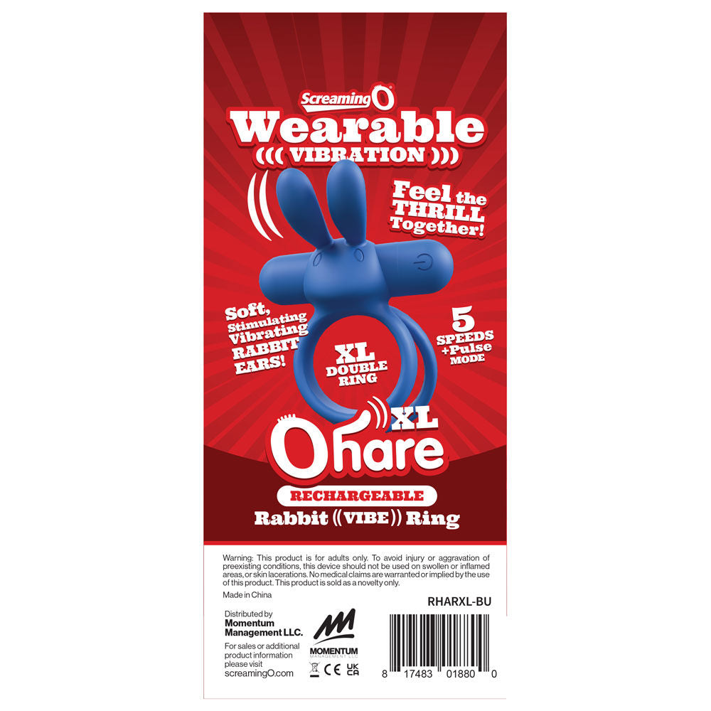 Ohare XL (Black | Blue | Green) – Rechargeable Large Rabbit Vibrator > Cock Ring > Vibrating