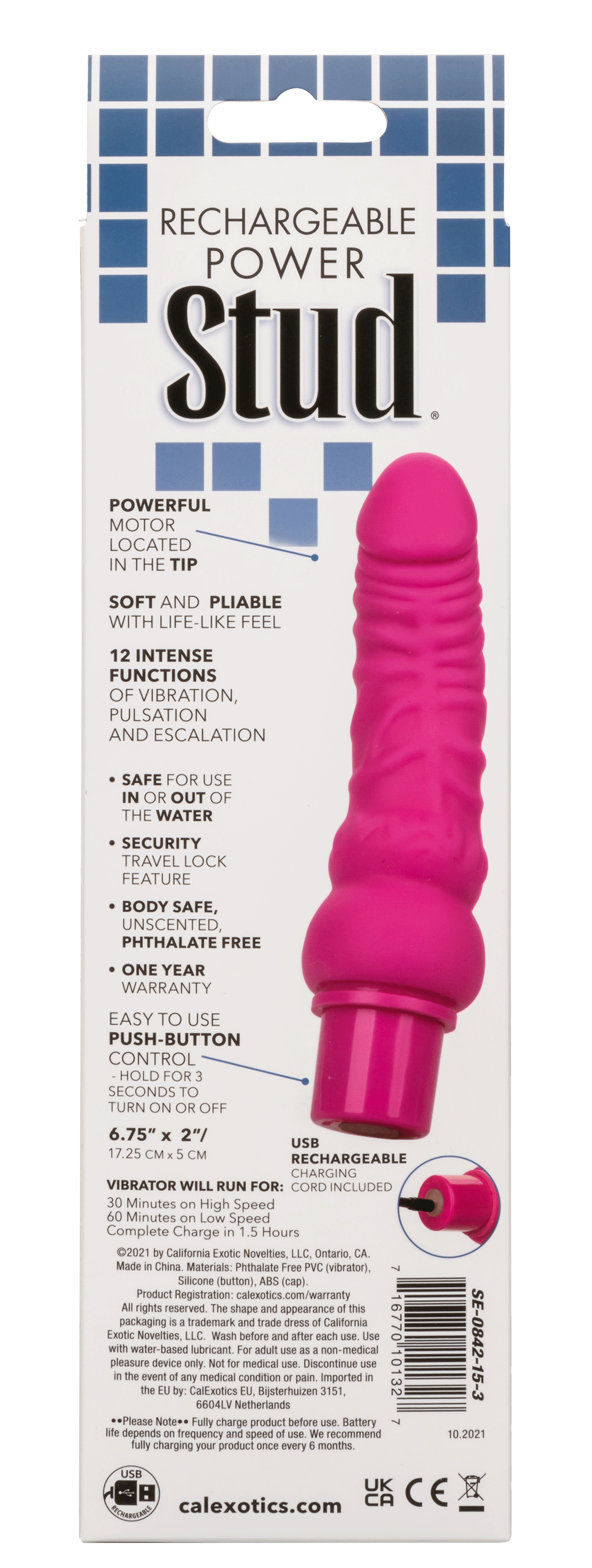 Power Stud Curvy Vibrator Pink Flexible Silicone 12 Functions Waterproof > Vibrators > Realistic Vibrators
