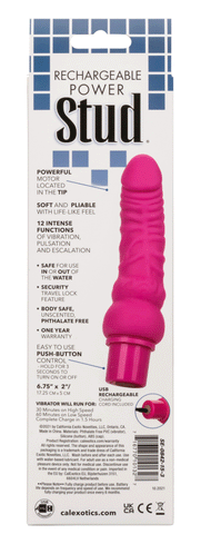 Power Stud Curvy Vibrator Pink Flexible Silicone 12 Functions Waterproof > Vibrators > Realistic Vibrators