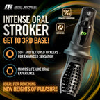 M For Men 3rd Base Oral Stroker Black Ergonomic Handle > Sex Toys For Men > Masturbators > Vibrating