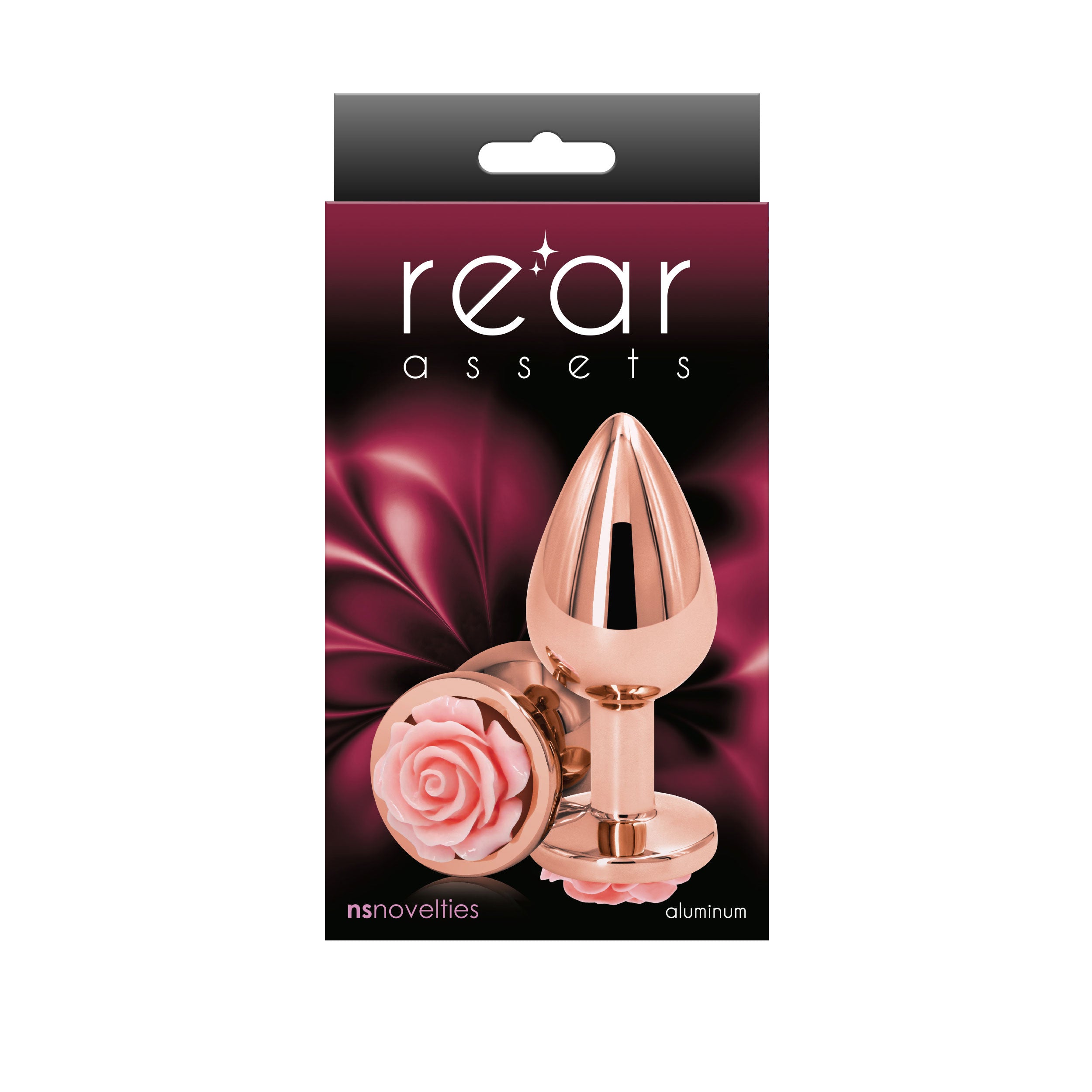 Rear Assets Rose Medium (Pink) – 8.9 cm Chrome-Plated Metal Butt Plug Rose Gold > Anal Range > Jewel Butt Plugs