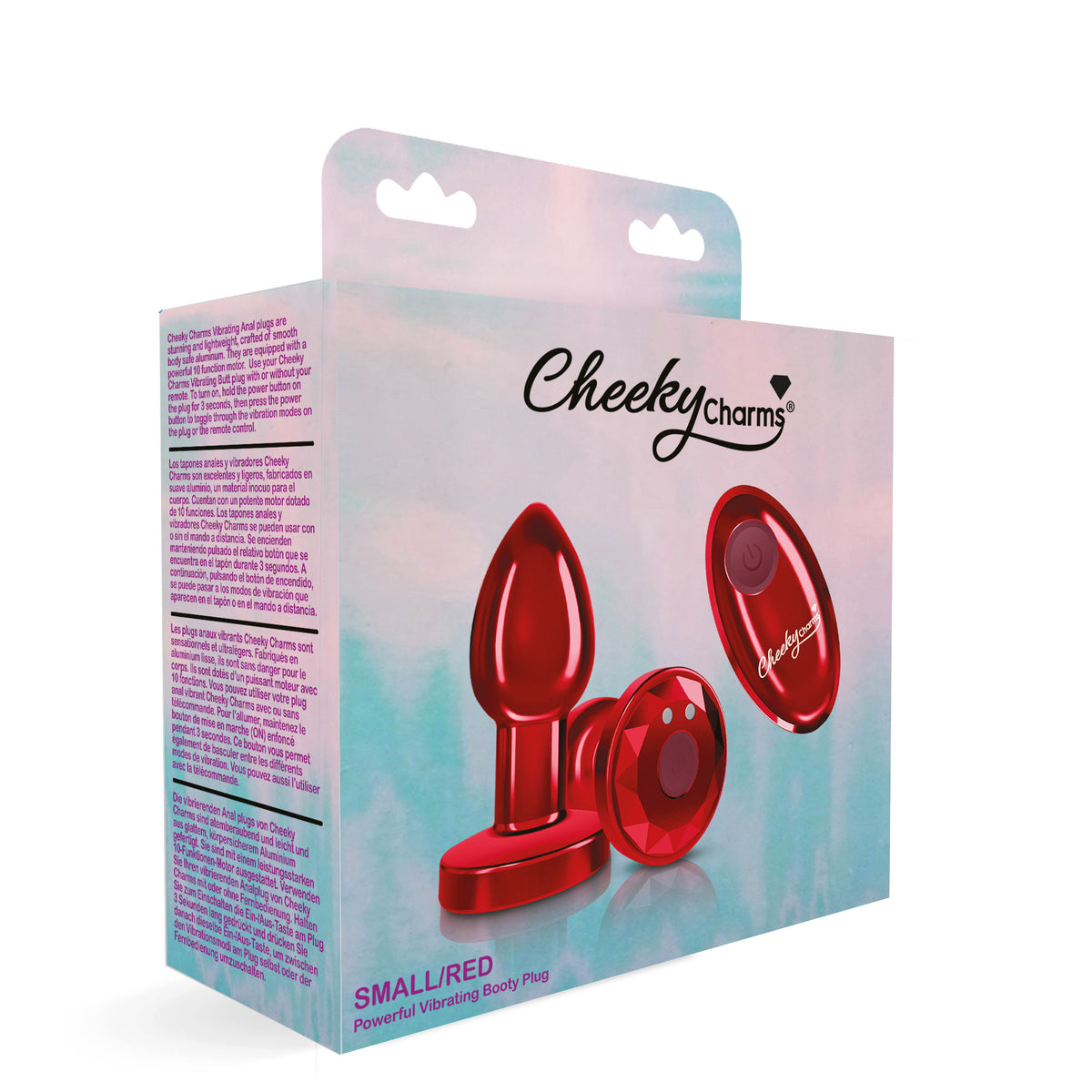 Cheeky Charms Red Vibrating Metal Butt Plug Small > Anal Range > Vibrating Butt Plugs