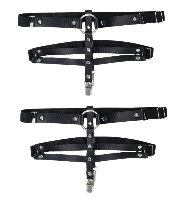 Shadow Garters – Faux Leather Garter Straps with Silver Hardware > Clothes > Womens Leather