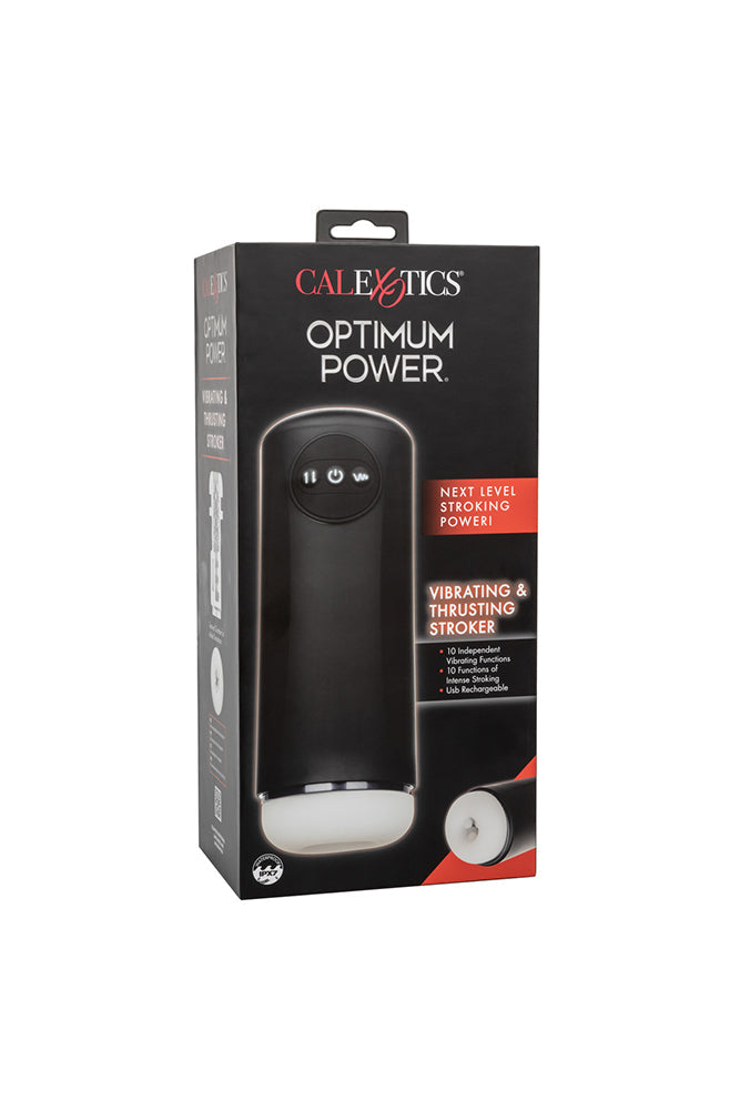Optimum Power Vibrating and Thruster Stroker Black Masturbator with Ultra-Soft Textured Sleeve > Sex Toys For Men > Masturbators > Vibrating