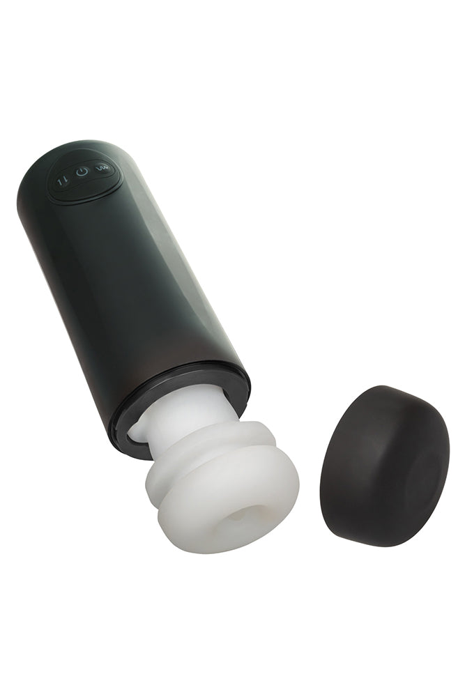 Optimum Power Vibrating and Thruster Stroker Black Masturbator with Ultra-Soft Textured Sleeve > Sex Toys For Men > Masturbators > Vibrating