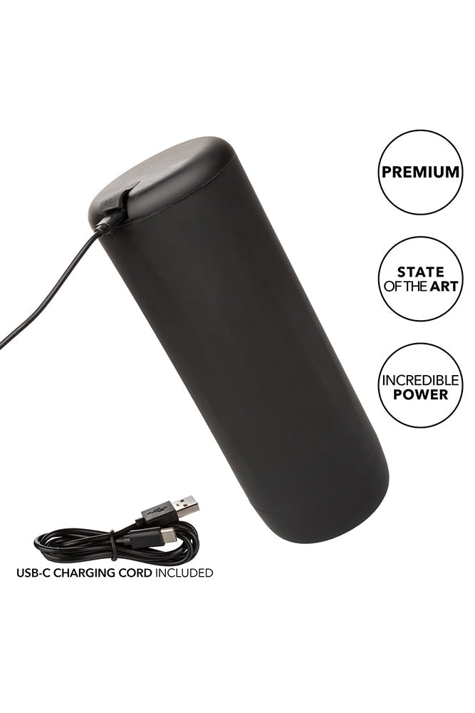 Optimum Power Vibrating and Thruster Stroker Black Masturbator with Ultra-Soft Textured Sleeve > Sex Toys For Men > Masturbators > Vibrating