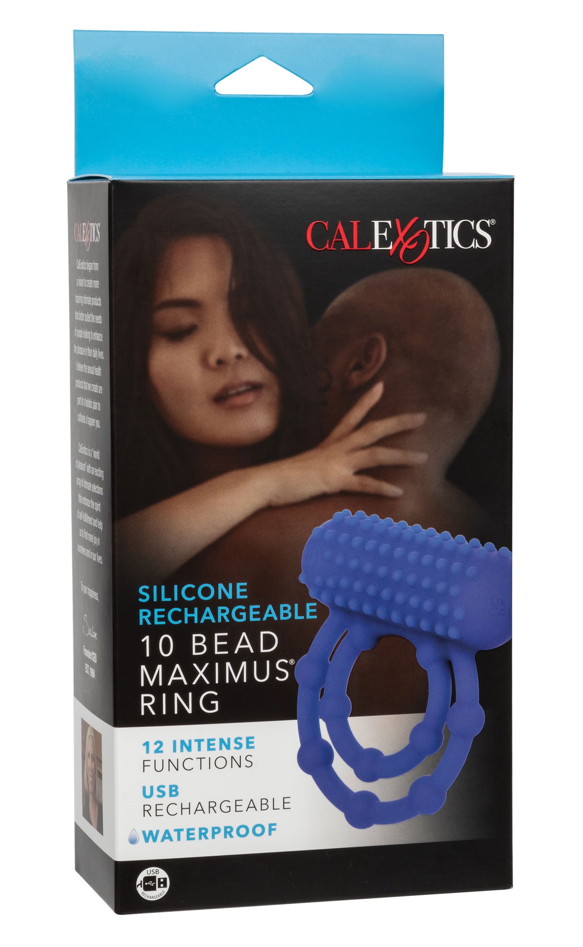 Maximus 10 Bead Rechargeable (Black) – Stretchy Silicone Cock Ring > Cock Ring > Vibrating