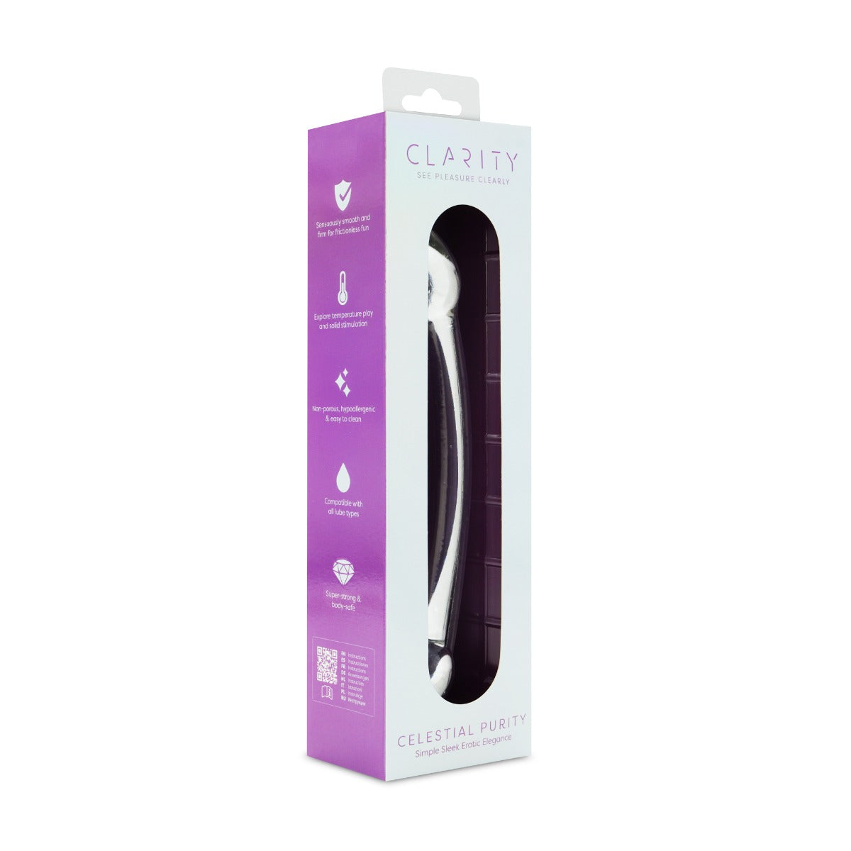 Celestial Purity 6.6 Inch Double-Ended Borosilicate Glass Dildo > Glass > Dildos