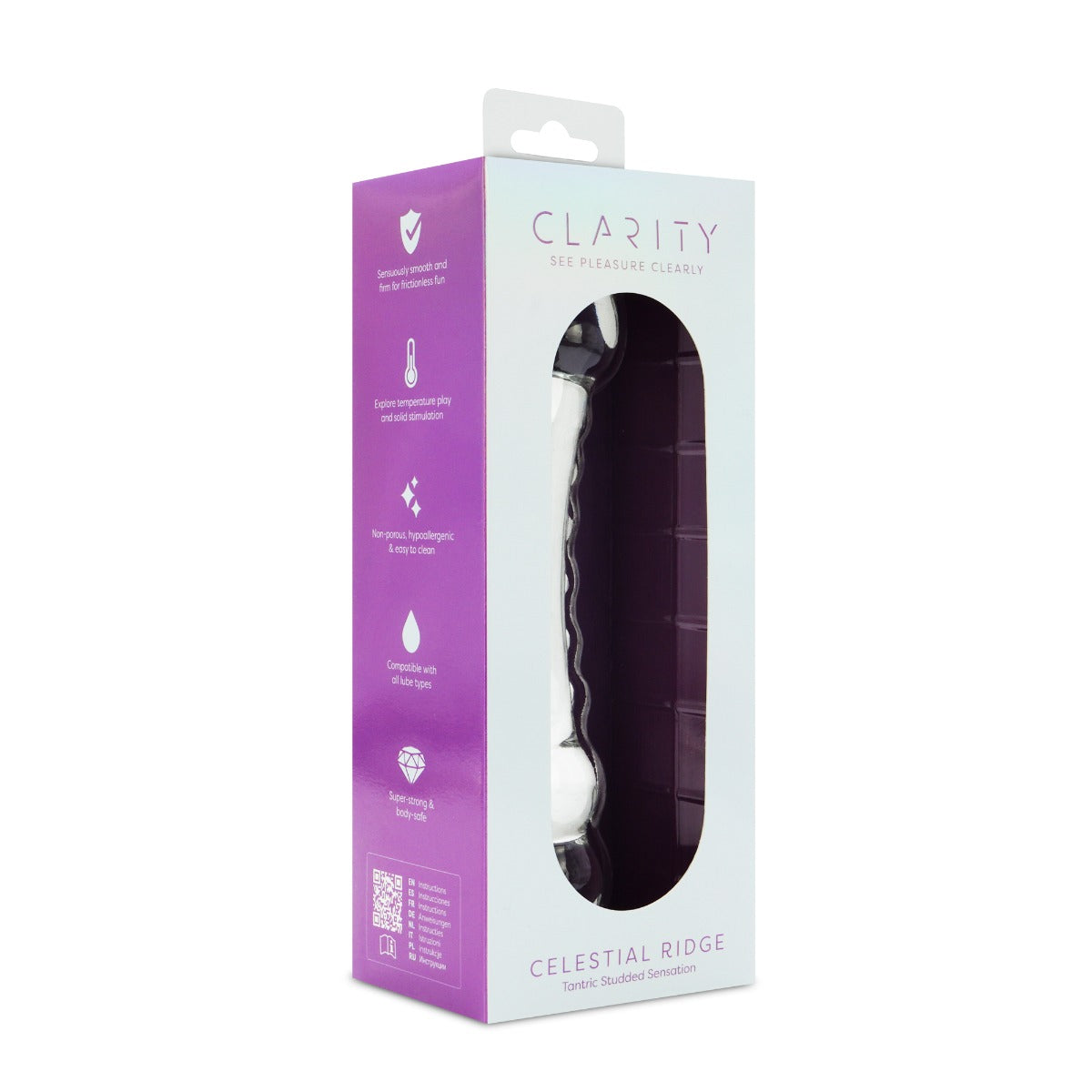 Celestial Ridge Borosilicate Glass Double-Ended Dildo – 6.4 Inch Sculpted Ridges > Glass > Dildos