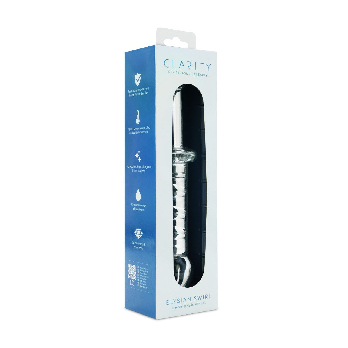 Elysian Swirl Handblown Borosilicate Glass 5.6 Inch Spiral Textured Dildo > Glass > Dildos